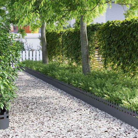 Rasenkanten 20 pcs Anthrazit 103 x 0,05 x 22 cm Stahl