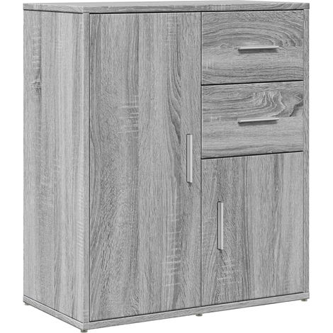 Credenza cassettiera mobile contenitore organizer cucina soggiorno salotto sonoma 60 x 31 x 70 cm legno ingegnerizzato grigio 020036387