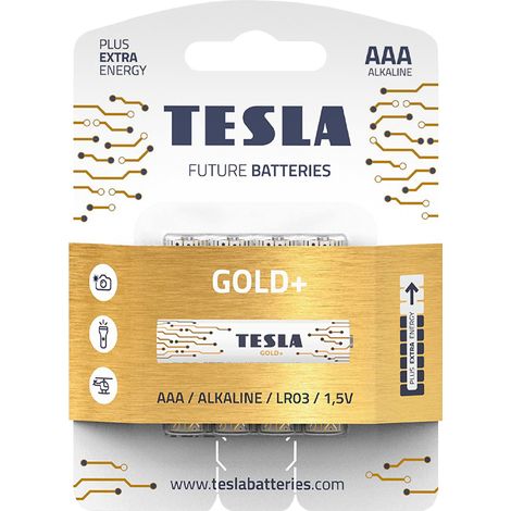 Batterie Alkaline Tesla AAA 4 Pz Serie Gold+ (1/5)