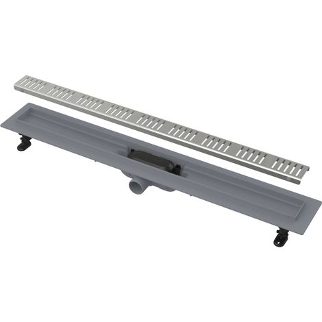 Alca - Duschwanne Simple 55 cm, mit Rand für Lochgitter, inkl. Gitter, Edelstahlmatte APZ10-550M (1/2)