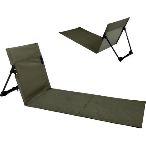 Tapis de plage pliable avec dossier - 108 x 40,5 x 41 cm - Pour jardin, camping, pique-nique, voyage, vacances, plage et piscine (1/5)