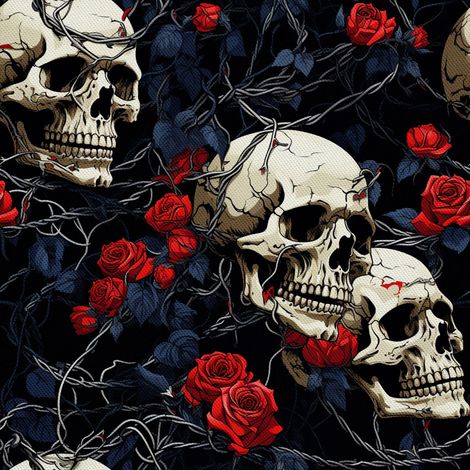 Tela Oxford decorativa para exteriores - Motivo de calavera I DX4962 (1/5)