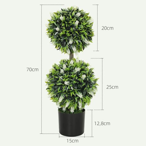 Lot de 2 plantes artificielles, résistantes aux UV, en pot, 70 cm, pour salon ou jardin. (1/5)