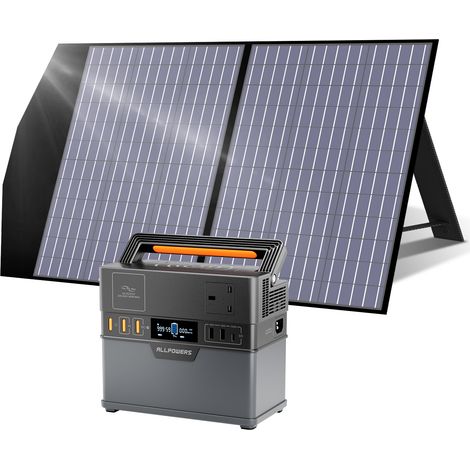 ALLPOWERS S300 PLUS 288Wh/300W Portable Power Station with 1 x 100W Foldable Solar Panel, Lithium Backup Power Supply for Outdoor Camping and Fishing