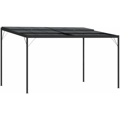 Cenador con tejado aluminio y acero gris antracita 4x3x2,5 m vidaXL (1/5)