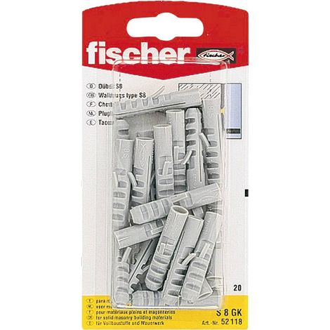 Bouchon d'expansion S8 GK 8 x 40 fischer 20 pièces. (1/2)