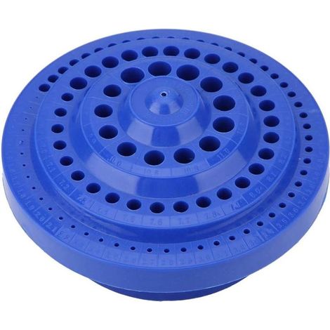 100 pcs Organisateur de forets, support de rangement rond en plastique pour forets de 1 à 13 mm, étanche et antidérapant (1/4)
