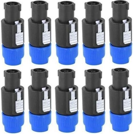 10 Pièces Speakon Connecteur d'Amplificateur de Câble4 Broches Prise de Haut-Parleur Audio Étanche C-NL4FC (Bleu) (1/5)