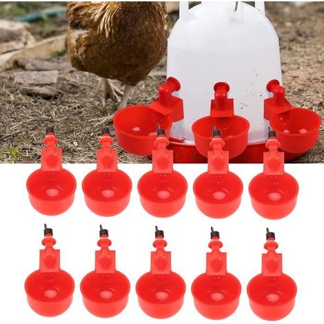 10x Eau Tetine Poulet Alimentateur, Abreuvoir Poulet Automatique, Abreuvoir a Poulet Bol d\'Eau, pour Poule Volaille 6.5x4cm BigBen (1/4)