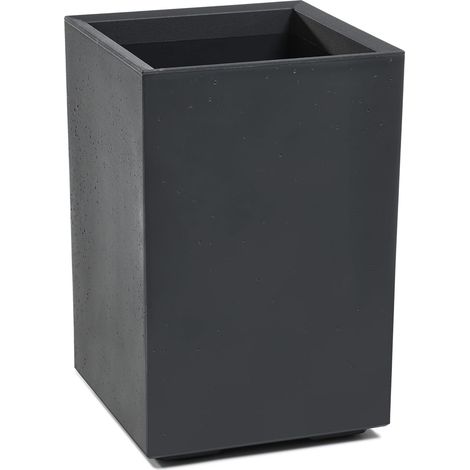 Bac à Plantes sur roulettes Hauteur 60 cm, 36 L - Pot de Fleurs en Plastique Effet béton - Cache-Pot avec Drainage - Résistant aux intempéries et Facile d’Entretien, Anthracite (1/5)