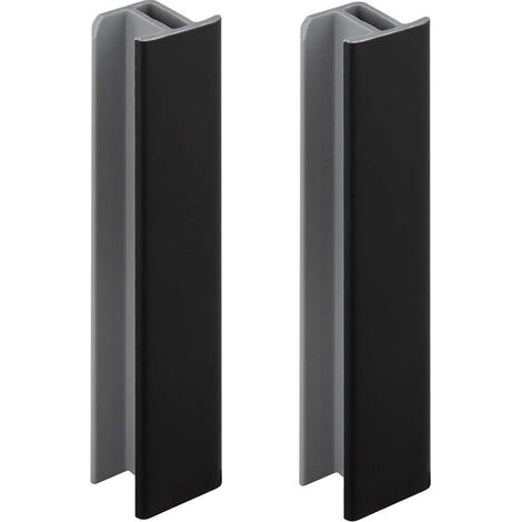 2x Jonction de plinthe 100mm finition noir mat Cuisine Raccord Connecteur Pied de meuble Profil PVC Plastique (1/3)