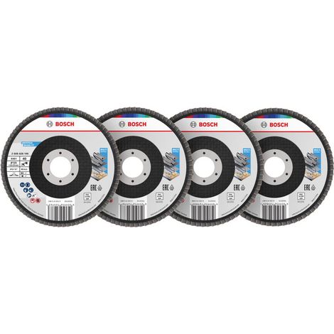 Bosch X451 Fächerschleifscheiben Set, 125 x 22,23 mm, K40/K60/K80/K120, Z27, 15-tlg.