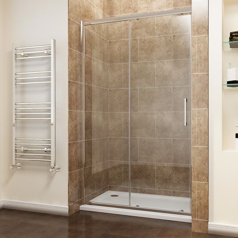 ELEGANT 1400mm Sliding Shower Door Modern Bathroom 8mm Easy Clean Glass Shower Enclosure Cubicle Door (1/4)