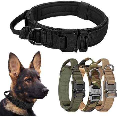 Verstellbares Nylon-Hundehalsband mit Griff für mittelgroße bis große Deutsche Schäferhunde – Strapazierfähiges Trainingshalsband (1/5)