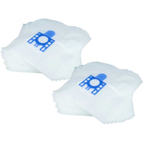 vhbw 20x Bolsa aspiradora compatible con Miele S 800 - S 899, Senator CL aspiradora - vellón micro, Typ F/J, 27 cm x 20 cm, blanco / azul (1/4)