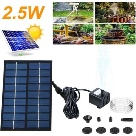 Fontaine solaire de pompe 9V 2.5W - Pompe à eau flottante avec 6 Buses pour Bassin / Piscine / Décoration de Jardin (1/4)