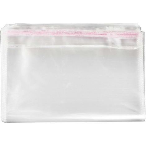 BESTOMZ Lot de 100 sachets en plastique transparent 30 x 40 cm, fermeture facile et adhésive, pour emballage résistant, idéal pour la pâtisserie, les bougies, le savon et les biscuits.-40.00X30.00X1.0 (1/3)