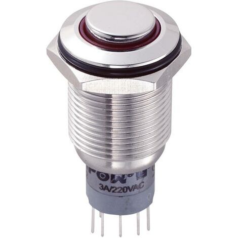 Bouton-poussoir antivandalisme TRU COMPONENTS LAS2GQH-22E/R/12V/S/P 701781 250 V/AC 3 A 2 x On/(On) IP65 à rappel 1 pc( (1/4)