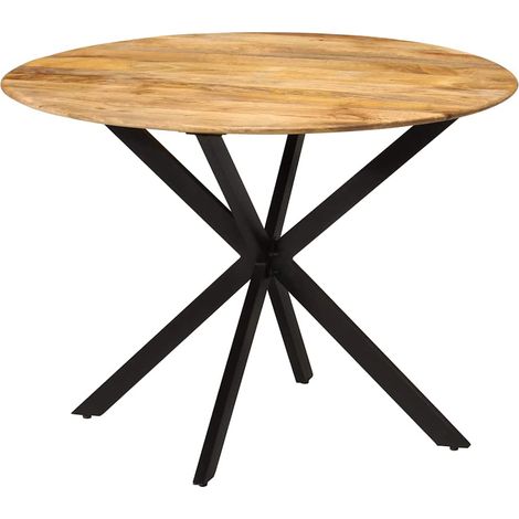 Maison Exclusive - Esstisch Ø110x78 cm Massivholz Mango und Stahl (1/5)