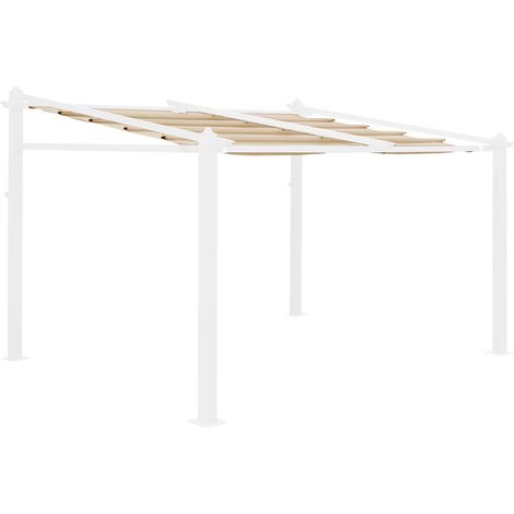 Toile de toit beige pour tonnelle 3x4m Murum - toile de rechange pergola. toile de remplacement (1/3)