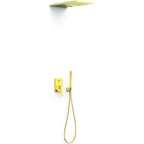 Kit mitigeur encastré 3 voies Rapid‑box pour douche Slim Or 24K - TRES 20237301OR