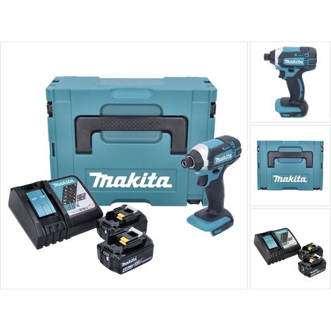 Makita DTD 152 RMJ 18V Avvitatore ad impulsi a batteria in valigetta Makpac + 2x Batterie BL 1840 4,0 Ah + Caricatore rapido DC 18 RC