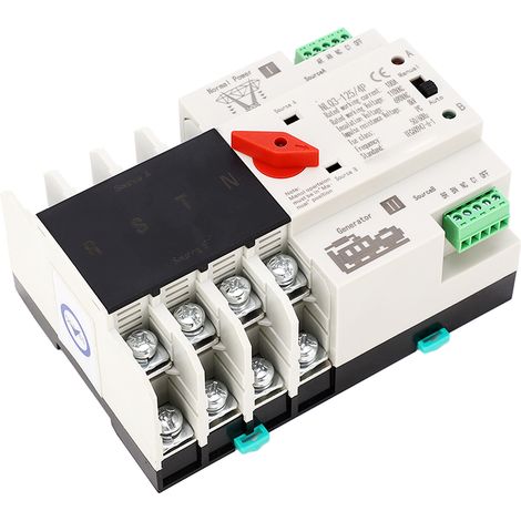 Automatischer Dual-Power-Umschalter 4P, Schienenmontage, Generatorumschalter 100A AC110V (1/5)