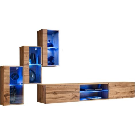 Ensemble meubles de salon SWITCH XXII – LED – Chêne – Design suspendu