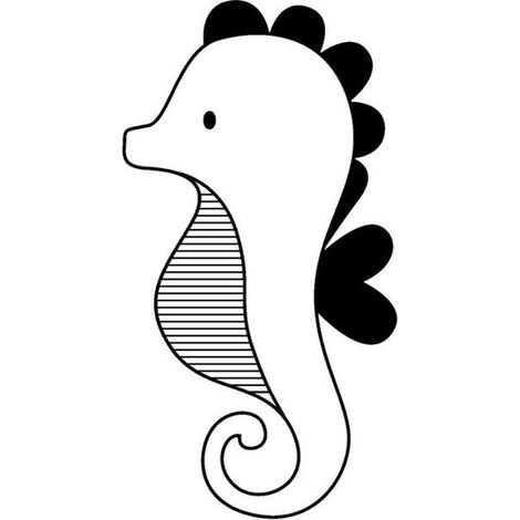 Artemio - Tampon en bois Hippocampe 26 x 36 cm