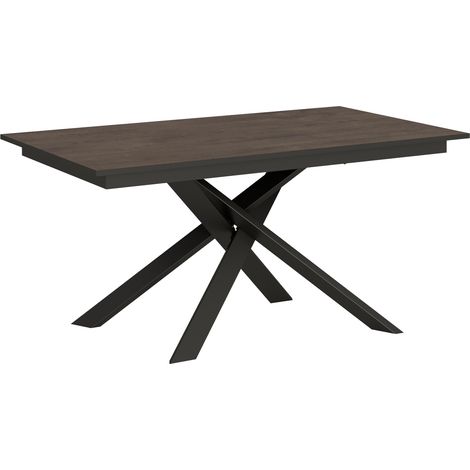 Tavolo "Varese" allungabile in legno per sala da pranzo -90 x 160 + 60 cm / Noce (1/5)
