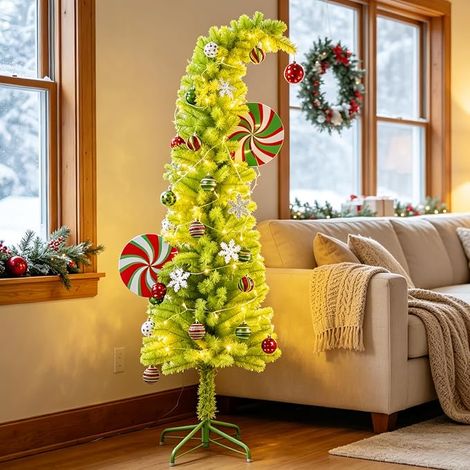Sapin De Noël Artificiel 150cm avec 150 Lumières LED Chaudes, Sapin De Noel Lumineux LED Pliable, Arbre De Noël Vert Fantaisiste Montage Rapide pour La Maison pour Noël Décor (1/5)