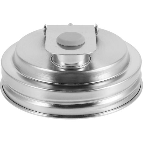 Screw Lid Made of 304 Stainless Steel, Leak-Proof Wide Mouth Drinking Lid with Hinged Closure, Tight Preserving Jar Pourer for Hot and Cold Drinks (1/5)