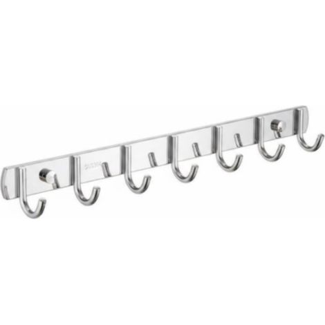 Stainless Steel Wall Hooks, Coat Rack, Hanging Rail, Storage Rack, 304 Stainless Steel, Corrosion Resistant, Drill and Screw Installation, Sturdy, 52.5cm, 7 Hooks (1/5)