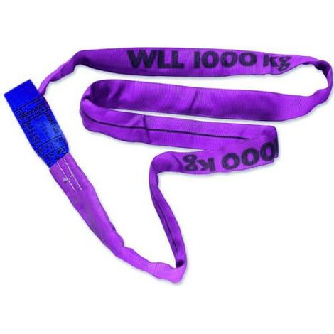 Braun 10051RS - Cinghia chiusa per il sollevamento di carichi, portata 1000 kg, estensione 5 m, con anima in poliestere, colore: Viola (1/4)
