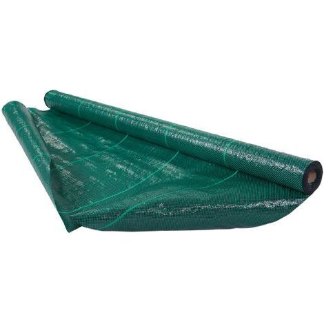 Tela de acolchado contra malas hierbas verde Brixo 10 m de largo H 1,05