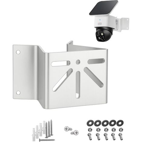 Support d'Angle pour Caméra en Acier Inoxydable, Couverture de 270°, Support de Surveillance Extérieur Universel Compatible avec SoloCam S340, TrackMix, Tapo C425/C500, PTZ (1/5)