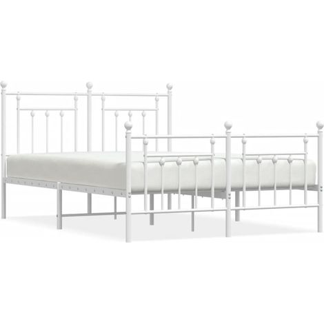 Maison Exclusive - Cadre de lit métal sans matelas et pied de lit blanc 140x190 cm (1/5)