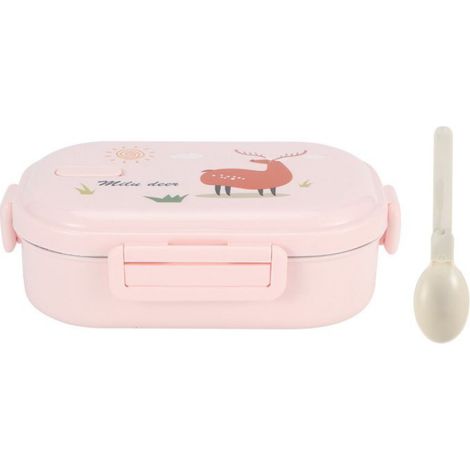 Boîte À Lunch Isotherme - Acier Inoxydable 304 - 650 Ml - Compartiments Séparés - Pour Enfants - Rose - 1 Pièce (1/5)