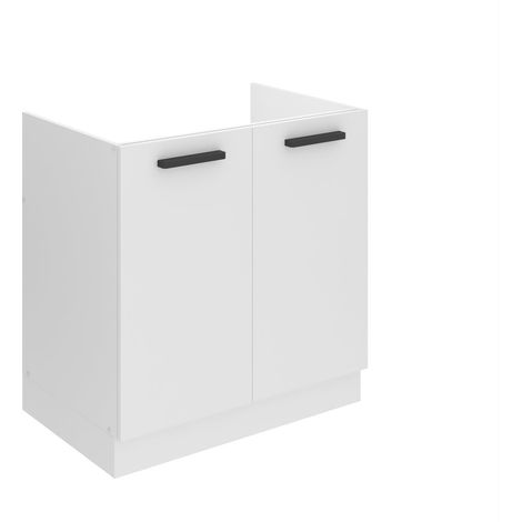 BELINI Meuble Cuisine Bas sans Plan de Travail SDZ I Meubles de Cuisine - Taille: 51,6 x 80 x 82 cm I Meuble sous Evier - 2 Portes I Couleur : Blanc Mat