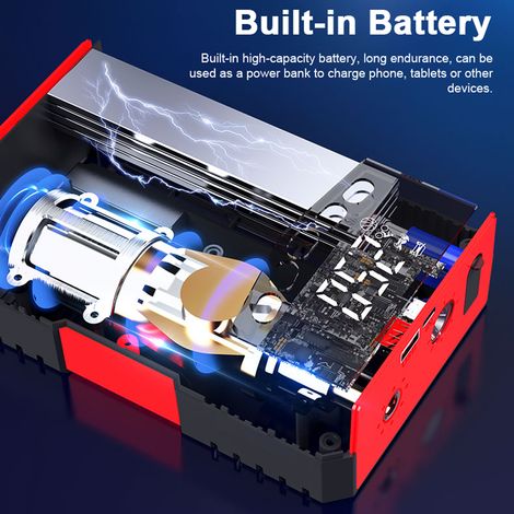 aqxreight Démarreur Multifonctionnel avec Une Batterie DE Voiture Portable DE 150psi Batterie d'urgence Starter Battery Pack, la Voiture Ne Peut Concevoir Que CARRERTURE DE Carre (2)