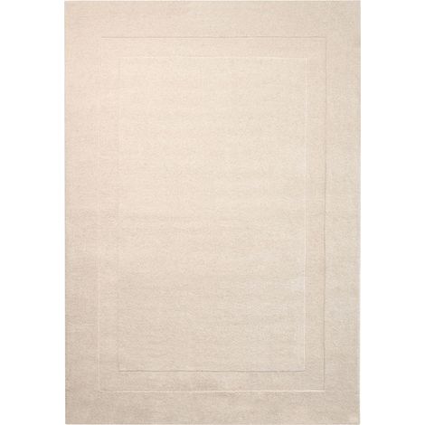 Tappeto in lana forma rettangolare, tuftato a mano 160 x 230 cm bianco sporco Kargil