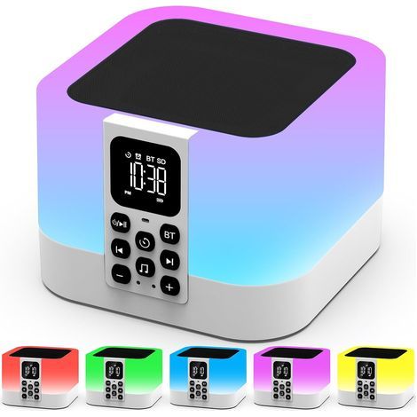 7-in-1 Bluetooth Speaker, Touch Night Light, Alarm Clock, White Noise, MP3, Christmas Gift (1/5)