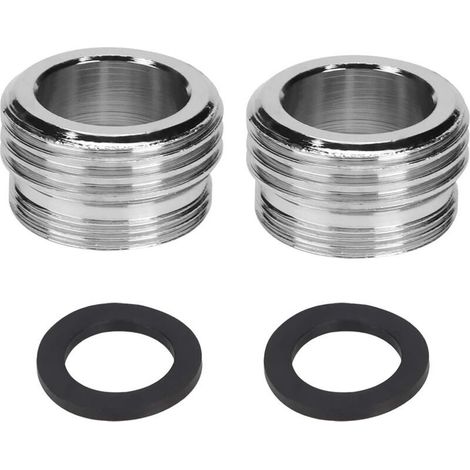 Adattatore per rubinetto a doppia filettatura da M20 a M22, adattatore per collegamento acqua con 2 guarnizioni in gomma per rubinetti da cucina, risparmio idrico, filtro acqua, tubo flessibile (1/5)