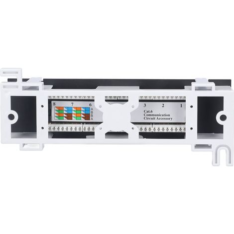 Panneau de brassage 8 ports CAT6 pour montage en rack 568A/B RJ45, accessoire pour installation
