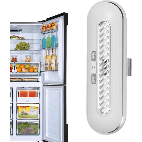 Désodorisant électrique rechargeable pour réfrigérateur - Désodorisant portable rechargeable par USB pour petits espaces - Blanc (1/5)
