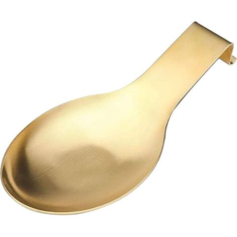 Portacucharas moderno de acero inoxidable, portacucharas para fiestas, espátula, estante para cucharas, portacucharas para encimera de cocina, estufa, mesa de café (bandeja de cuchara dorada)
