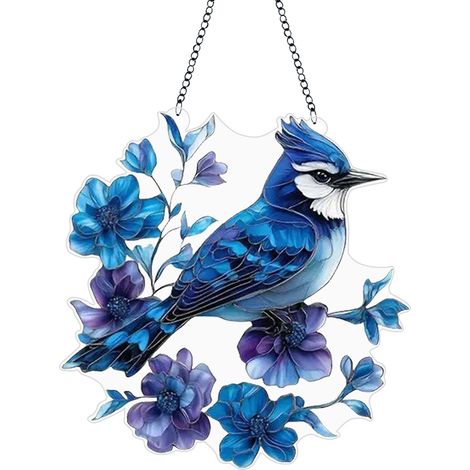für den Garten Hängeleuchte in 2D Form Vogel Kolibri Blau