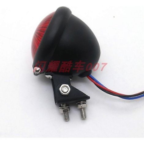 Feu arrière rond à LED Ranger Tianjun Stick King pour moto rétro, feu stop et feu de position (2061 noir rouge) (1/5)