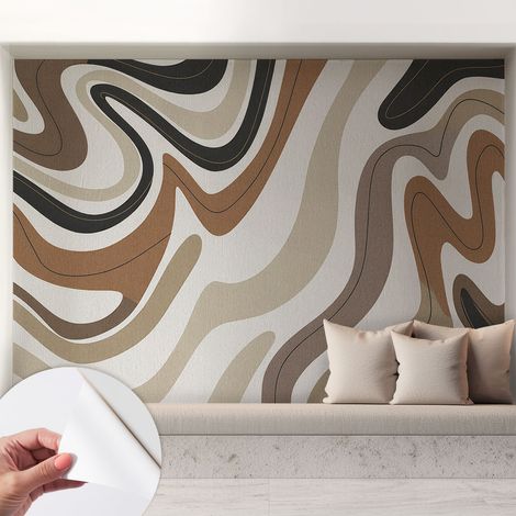 Papier peint autocollant avec imprimé pour intérieur moderne application facile a motif Vagues harmonieuses 208x146 cm (1/5)
