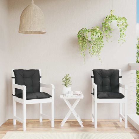 vidaXL Ensemble de coussins pour chaise à dossier bas 2 pcs